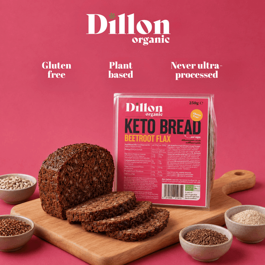 Organic Keto Bread | Gluten Free Low Carb Beetroot & Flax Bread | 250g | Dillon Organic