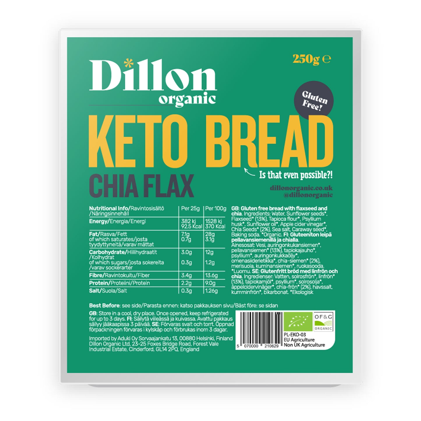 Chia Flax Keto Bread 250g