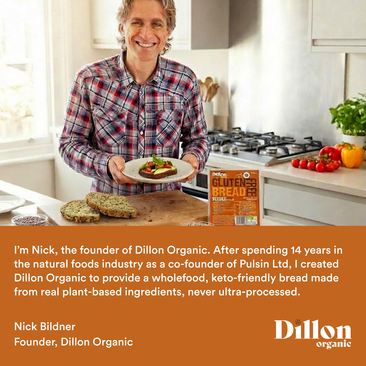 Gluten Free Seeded Bread | Low Carb High Fibre Bread | 275g | Dillon Organic
