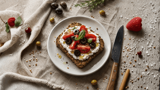Gluten-free Tomato, Olive & Cream Cheese Toast