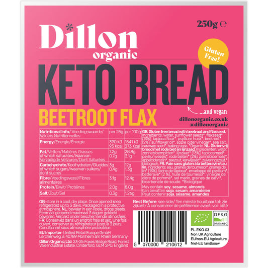 Beetroot Flax Keto Bread 250g