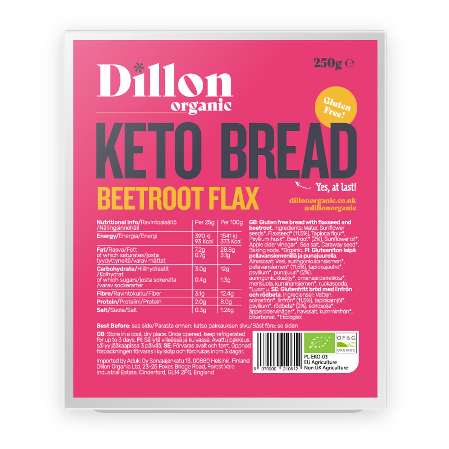 Beetroot Flax Keto Bread 250g