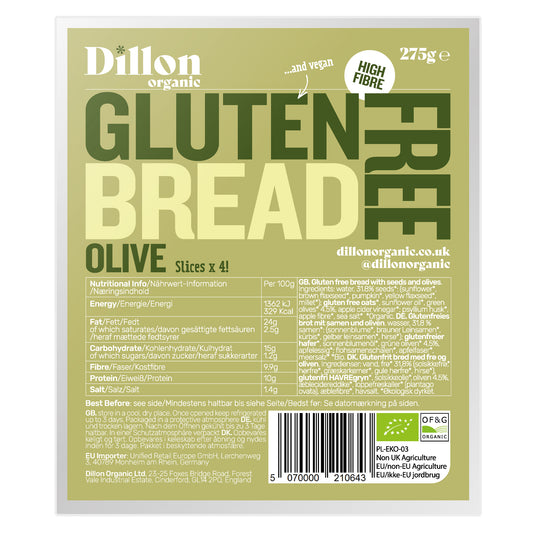 Sliced Gluten Free Olive Bread 275g
